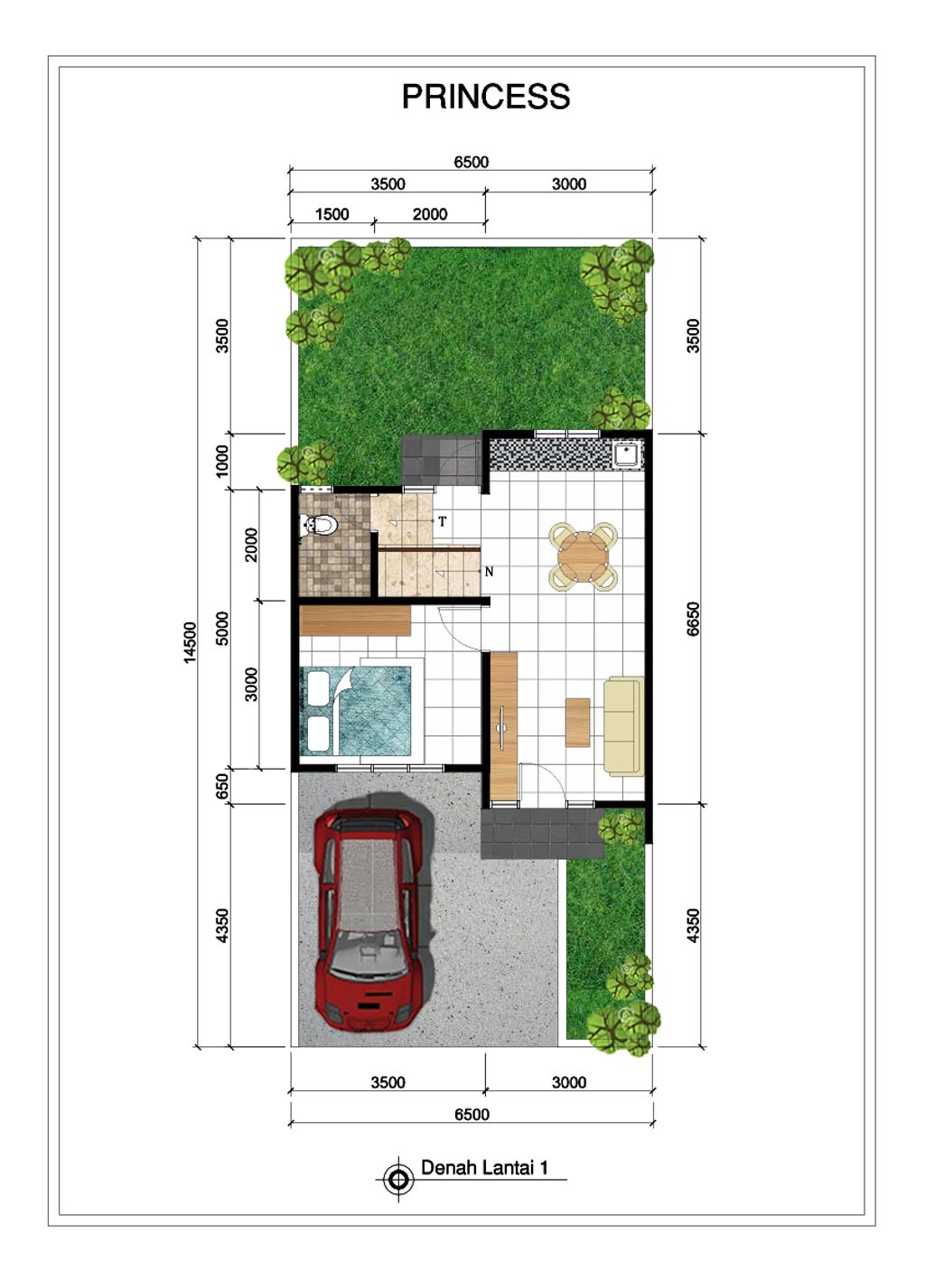 foto denah rumah tipe Princess perumahan Pepiland Residence