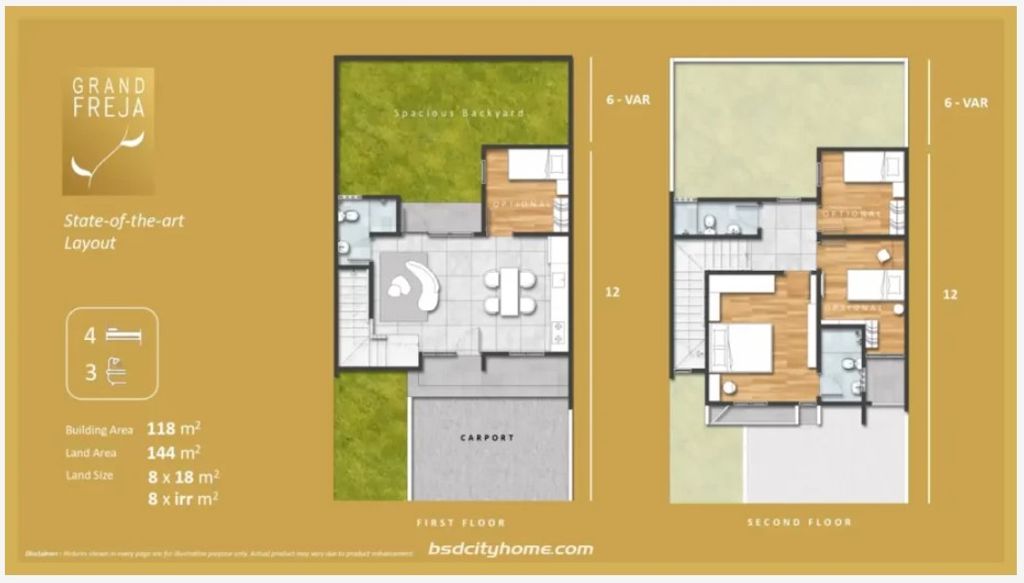 foto denah rumah tipe 118/158 A2-12 perumahan GRAND FREJA