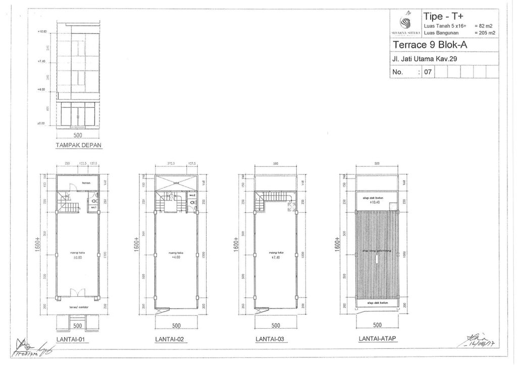 foto denah rumah tipe T+ perumahan TERRACE 9 BLOK AB, SUVARNA SUTERA