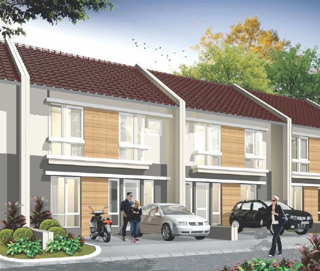 foto tampak rumah tipe KENARI B - T.136 perumahan SEMARANG BIZPARK REGENCY (MADUKORO REGENCY)