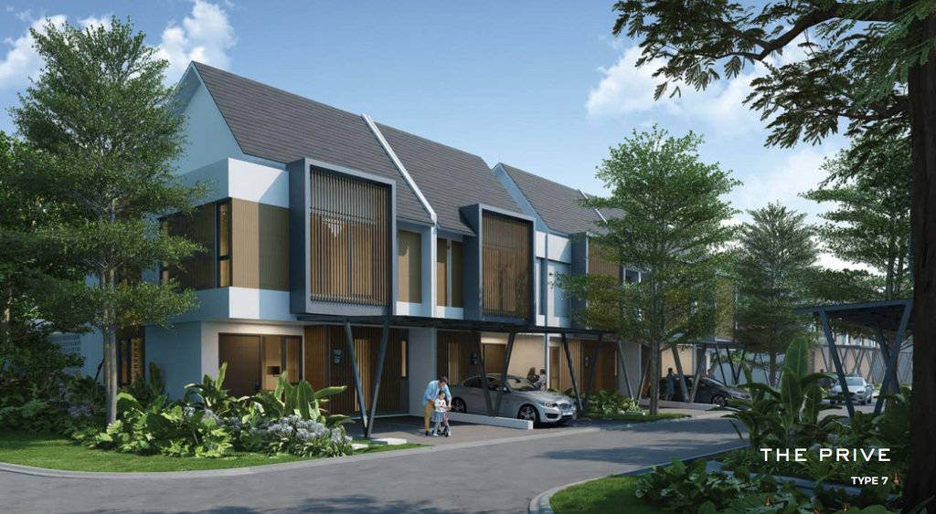 foto tampak rumah tipe THE PRIVE 1 perumahan AEROWORLD 8, CitraGarden City, Jakarta Barat