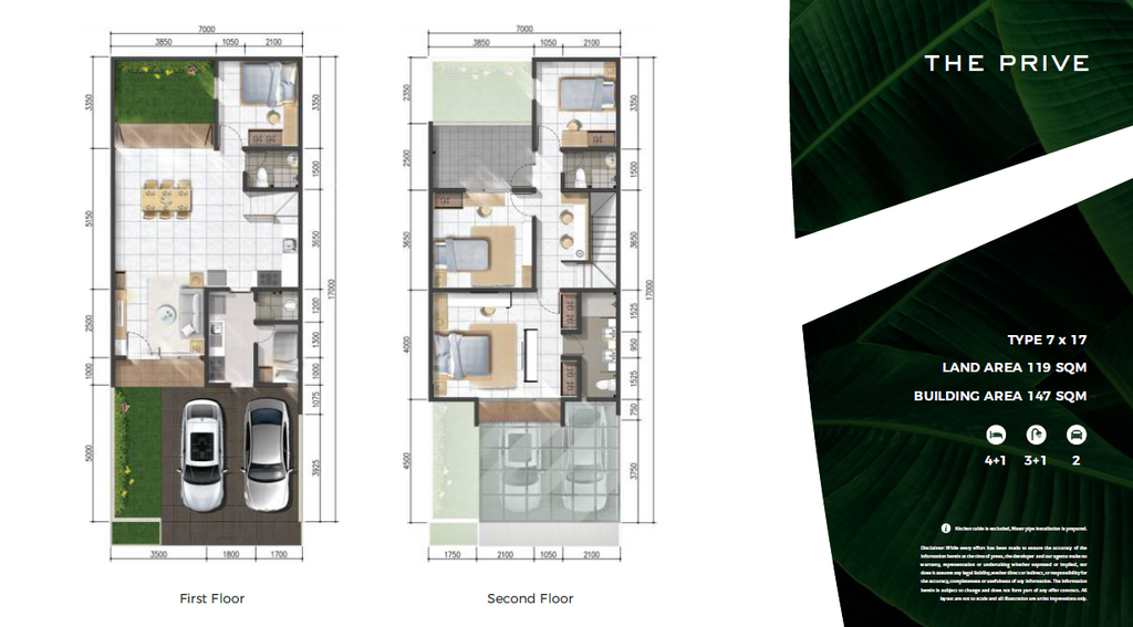 foto denah rumah tipe THE PRIVE 1 perumahan AEROWORLD 8, CitraGarden City, Jakarta Barat