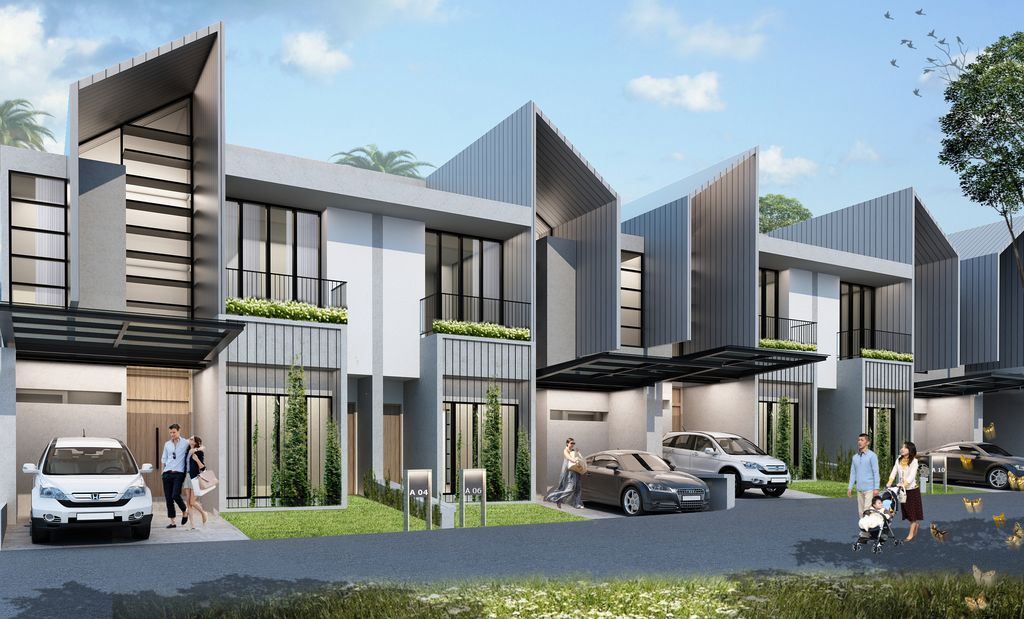 foto tampak rumah tipe ANYELIR perumahan BUNTOWN RESIDENCE