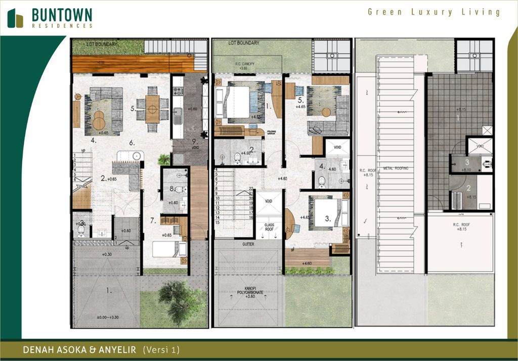 foto denah rumah tipe ANYELIR perumahan BUNTOWN RESIDENCE