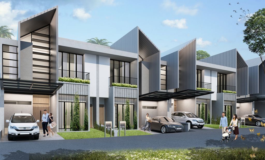 foto tampak rumah tipe ASOKA perumahan BUNTOWN RESIDENCE