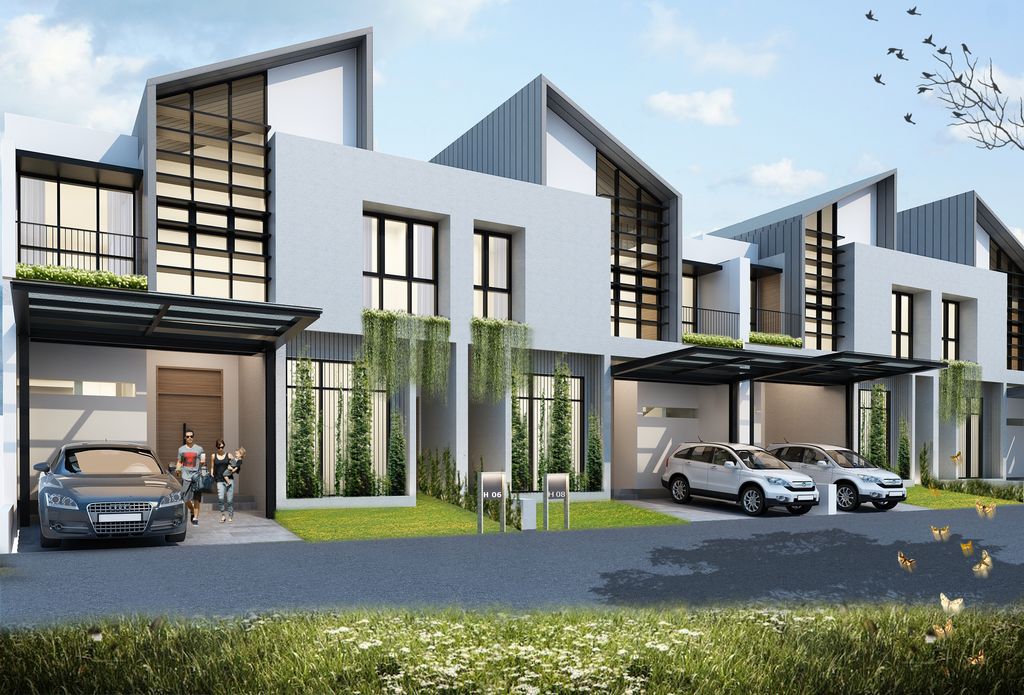 foto tampak rumah tipe HIBISCUS perumahan BUNTOWN RESIDENCE