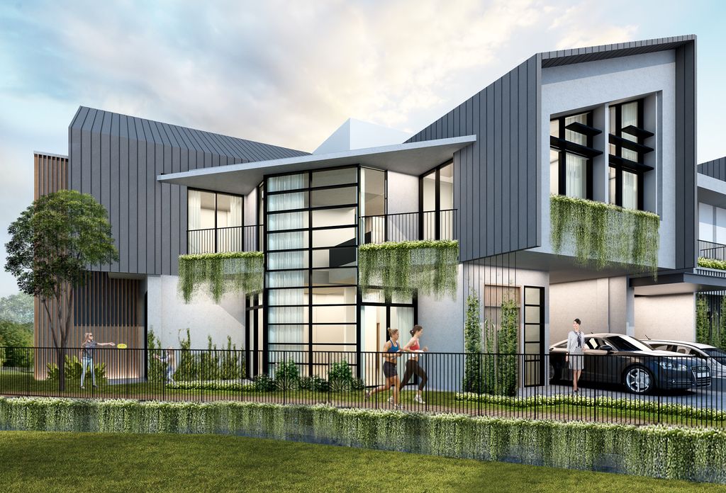 foto tampak rumah tipe JASMINE perumahan BUNTOWN RESIDENCE