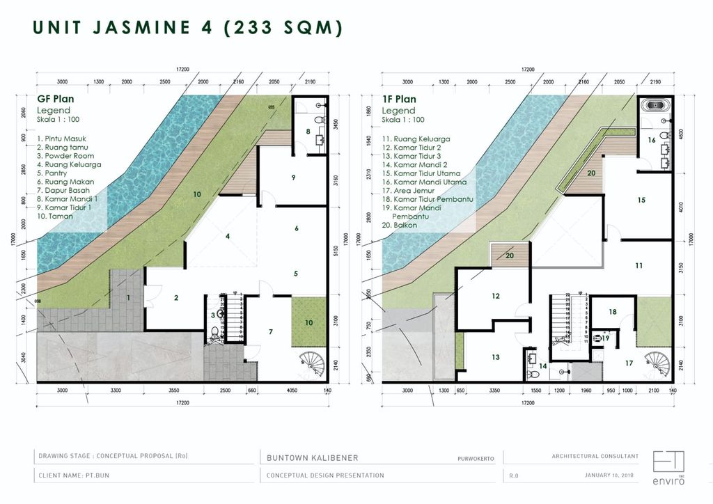 foto denah rumah tipe JASMINE perumahan BUNTOWN RESIDENCE