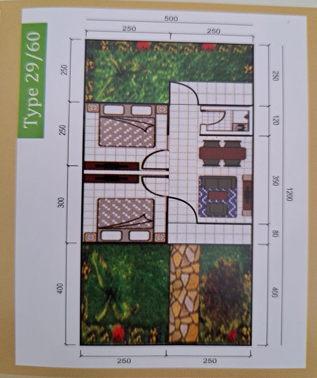 foto denah rumah tipe 29/60 (5x12) perumahan MEGA Regency F8