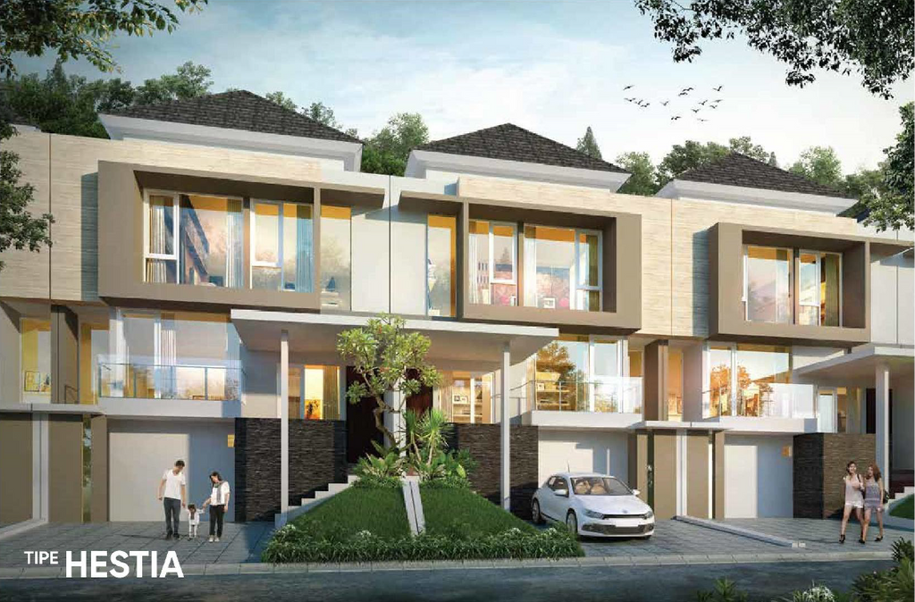 foto tampak rumah tipe HESTIA perumahan AEROWORLD 8, CitraGarden City, Jakarta Barat