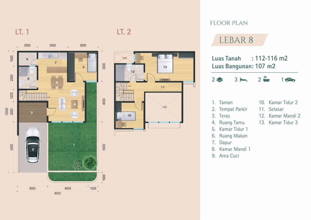 foto denah rumah tipe 107/114 perumahan ISTANA REGENCY JATINANGOR
