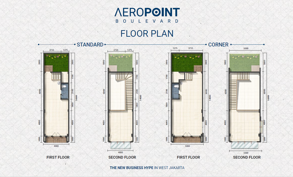 foto denah rumah tipe AEROPOINT BOULEVARD STANDAR perumahan AEROWORLD 8, CitraGarden City, Jakarta Barat
