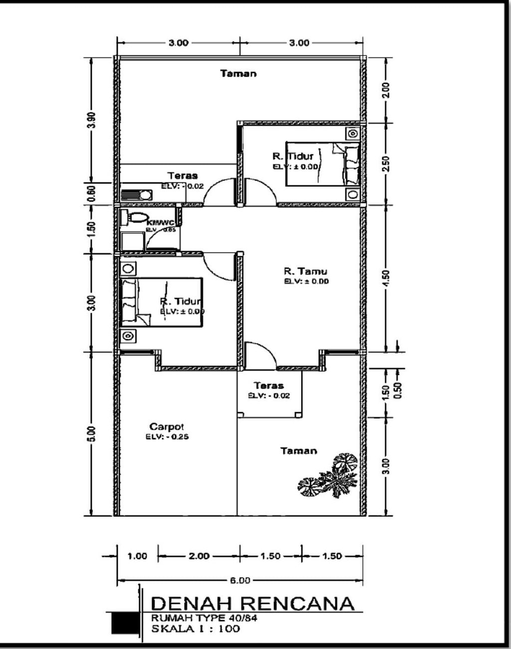 foto denah rumah tipe 40/84 perumahan GRAND BANGSAL RESIDENCE TAHAP 2