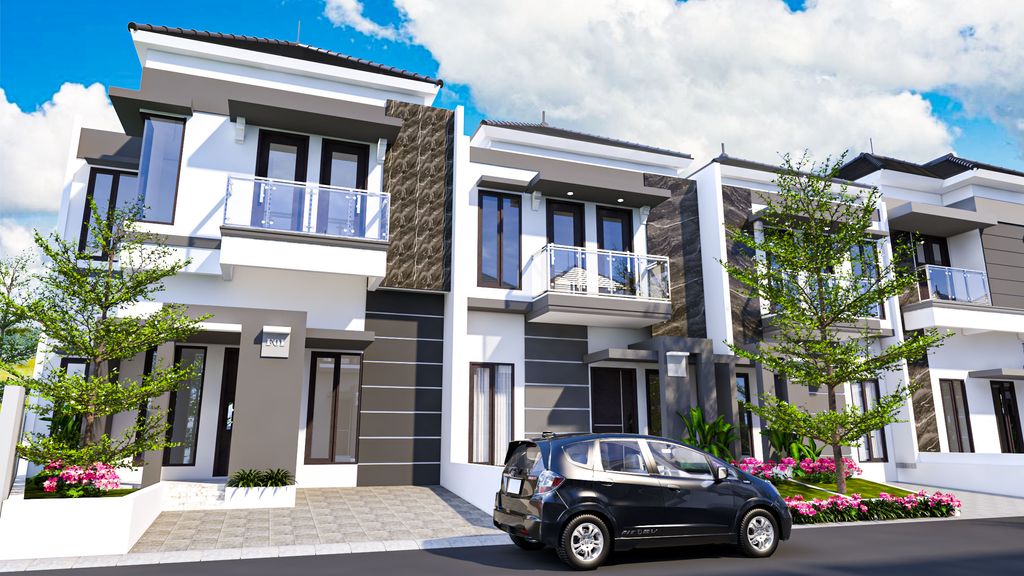 foto tampak rumah tipe 107/78 perumahan KARISMA MUTIARA RESIDENCE