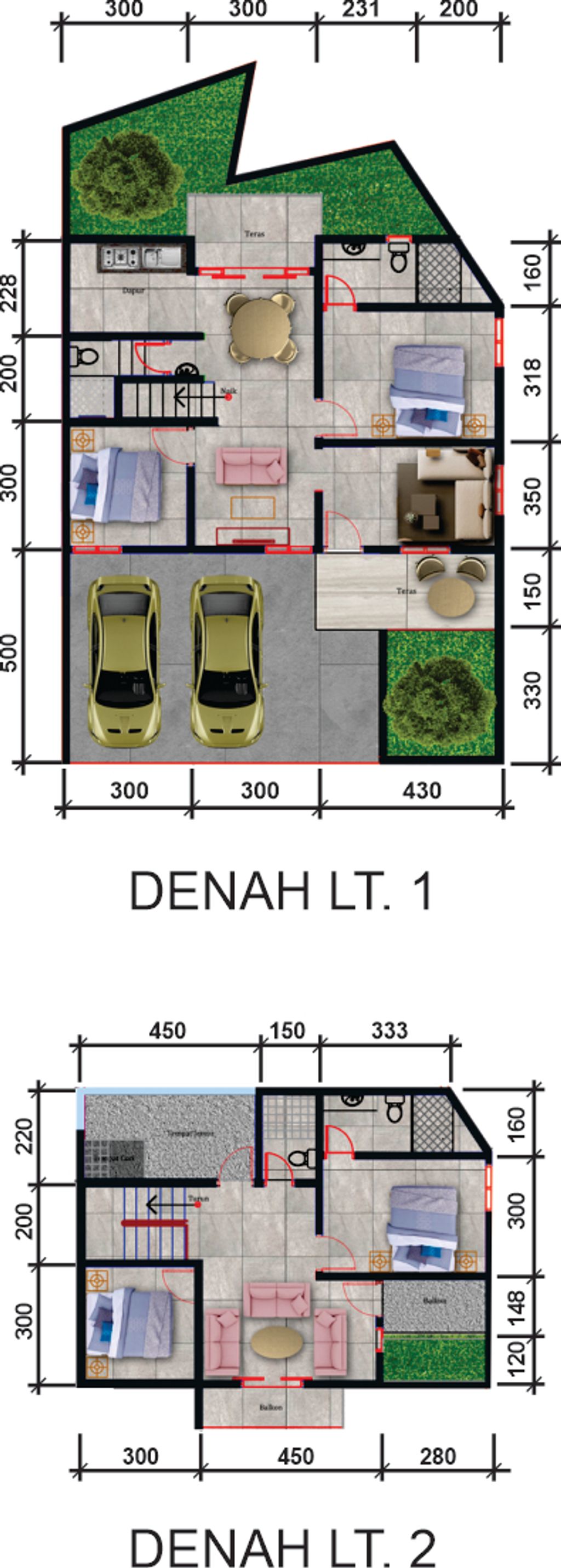 foto denah rumah tipe 138/148 perumahan KARISMA MUTIARA RESIDENCE