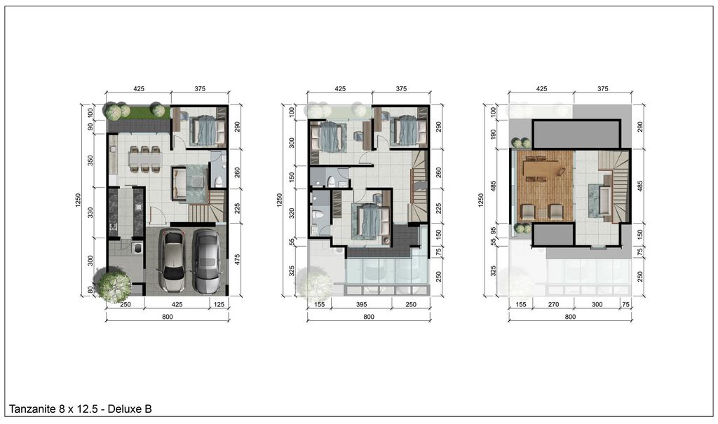 foto denah rumah tipe TANZANITE DELUXE B perumahan DIAMOND HILL CITRALAND 2