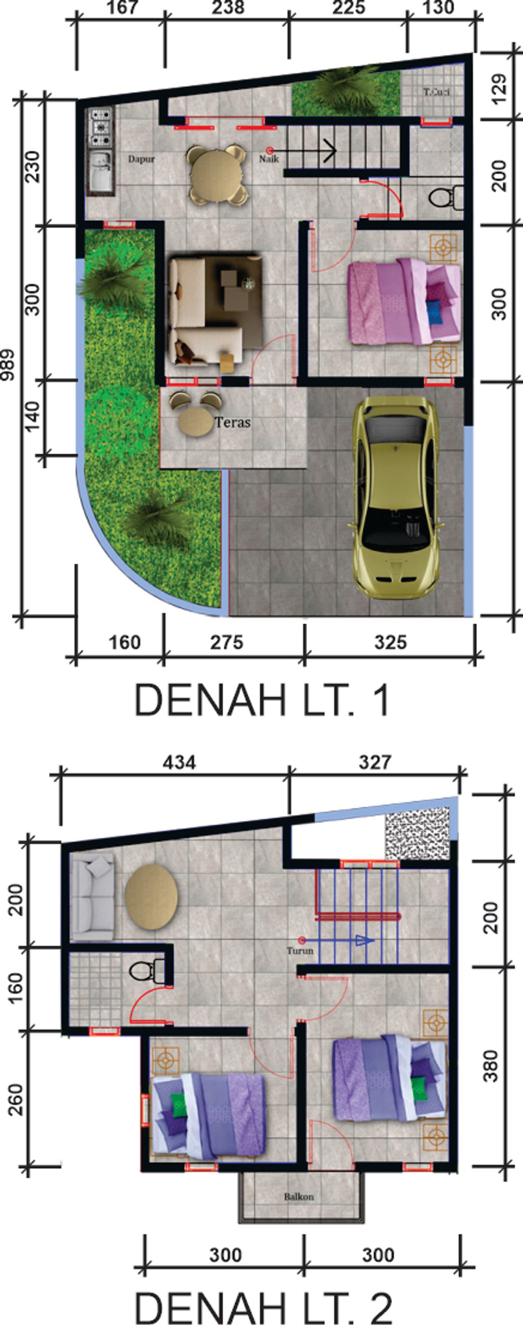 foto denah rumah tipe 82/77 perumahan KARISMA MUTIARA RESIDENCE