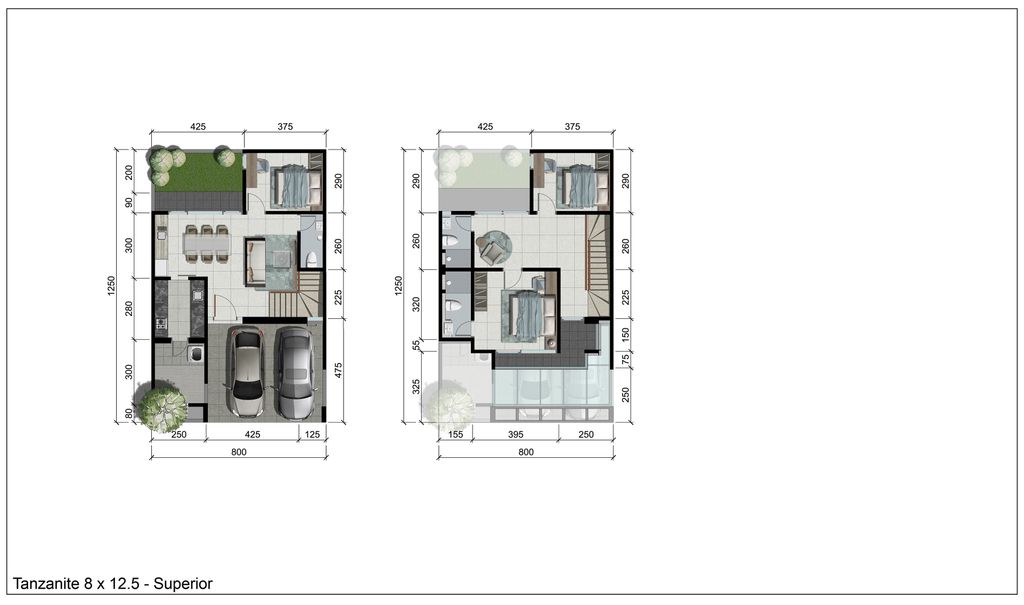 foto denah rumah tipe TANZANITE SUPERIOR perumahan DIAMOND HILL CITRALAND 2