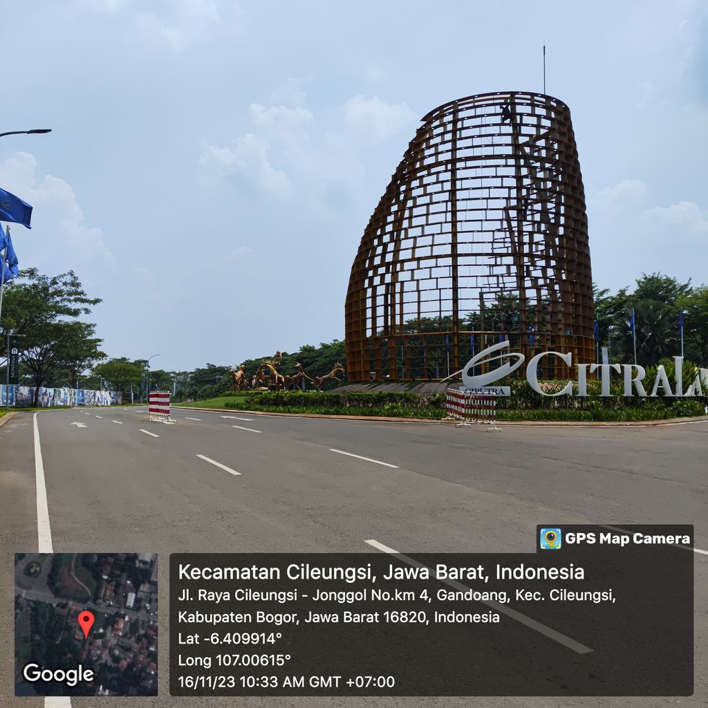 foto gerbang perumahan Citra Land Cibubur