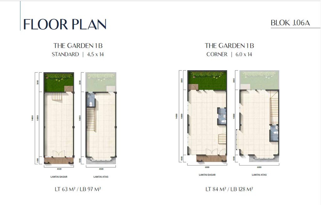 foto denah rumah tipe THE GARDEN 1B perumahan AEROWORLD 8, CitraGarden City, Jakarta Barat