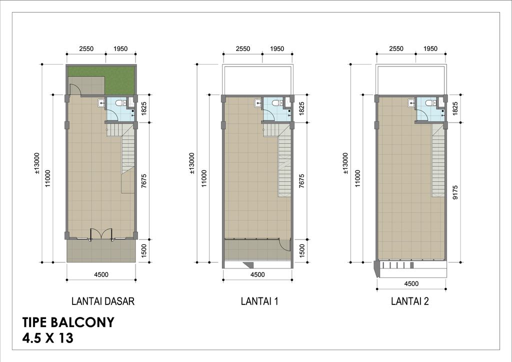 foto denah rumah tipe Standard Balcony perumahan Greenwich Business Park
