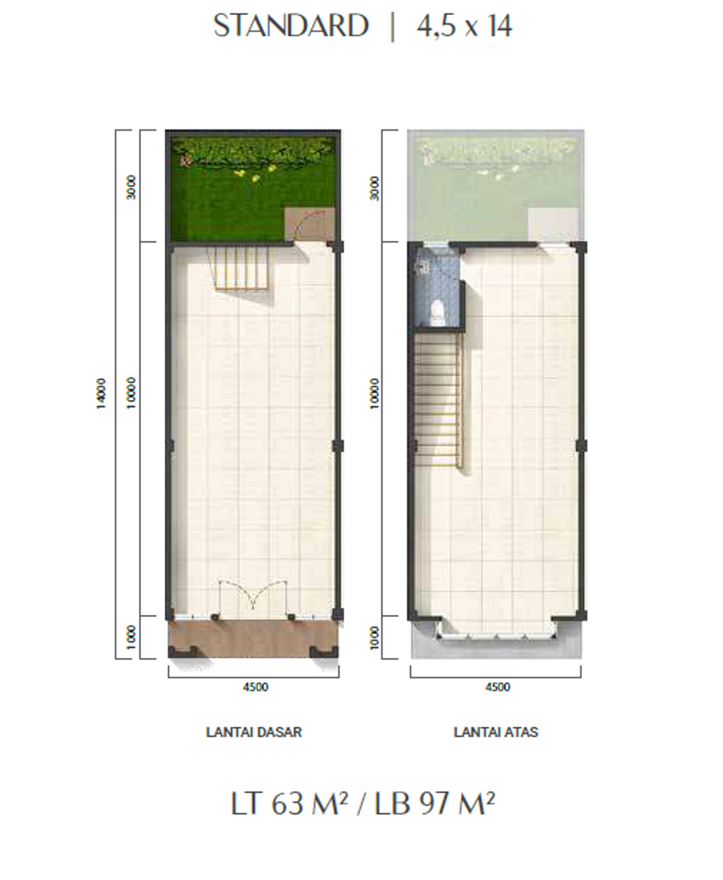 foto denah rumah tipe THE GARDEN 1A perumahan AEROWORLD 8, CitraGarden City, Jakarta Barat