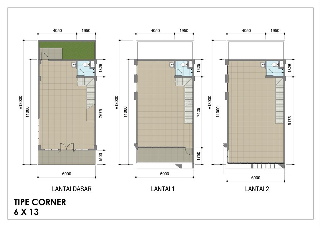 foto denah rumah tipe Hoek perumahan Greenwich Business Park