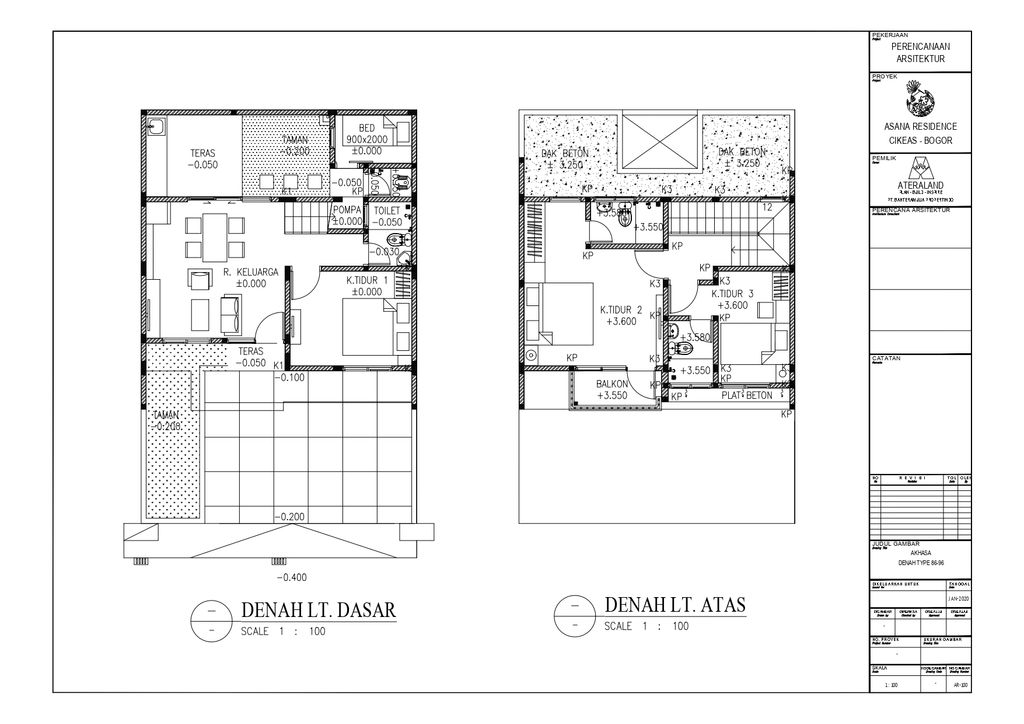 foto denah rumah tipe AKHASA perumahan PERUMAHAN ASANA RESIDENCE THP 2