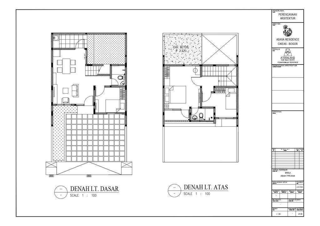foto denah rumah tipe BIMALA perumahan PERUMAHAN ASANA RESIDENCE THP 2