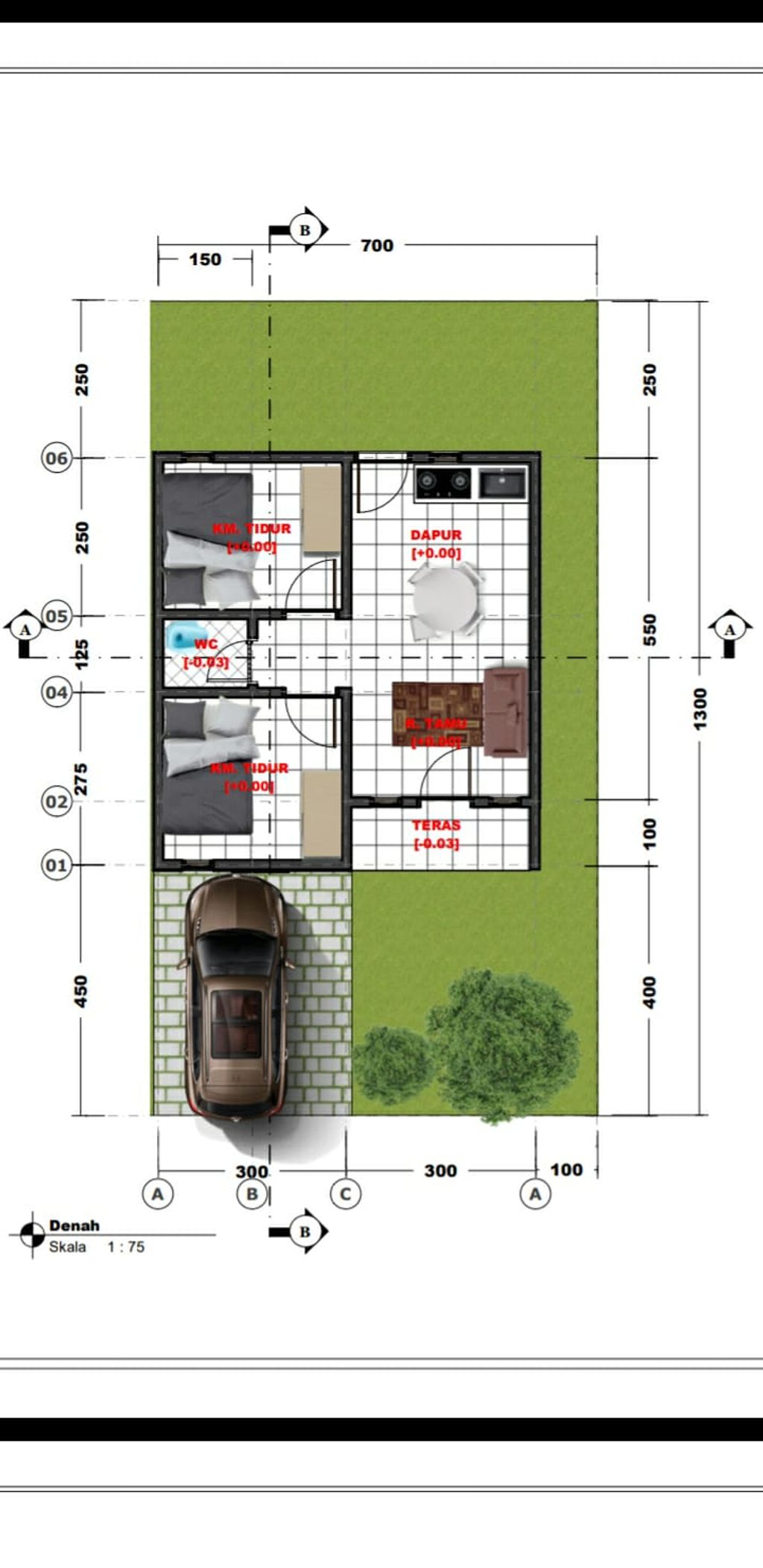 foto denah rumah tipe 36 perumahan GREEN BALU MADANI