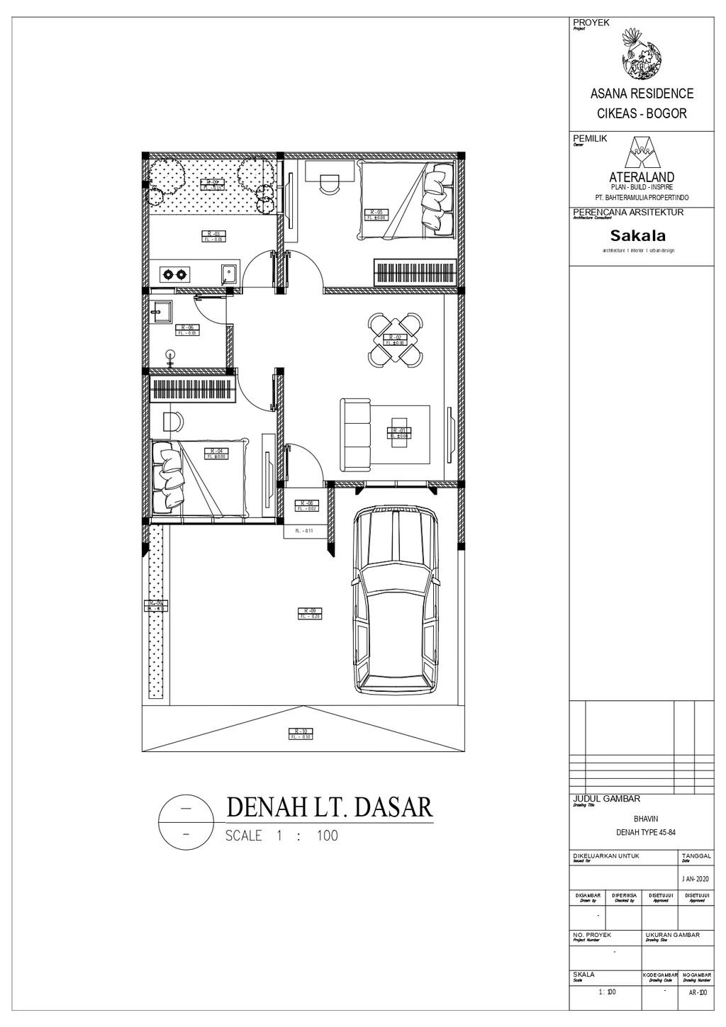 foto denah rumah tipe BHAVIN perumahan PERUMAHAN ASANA RESIDENCE THP 2