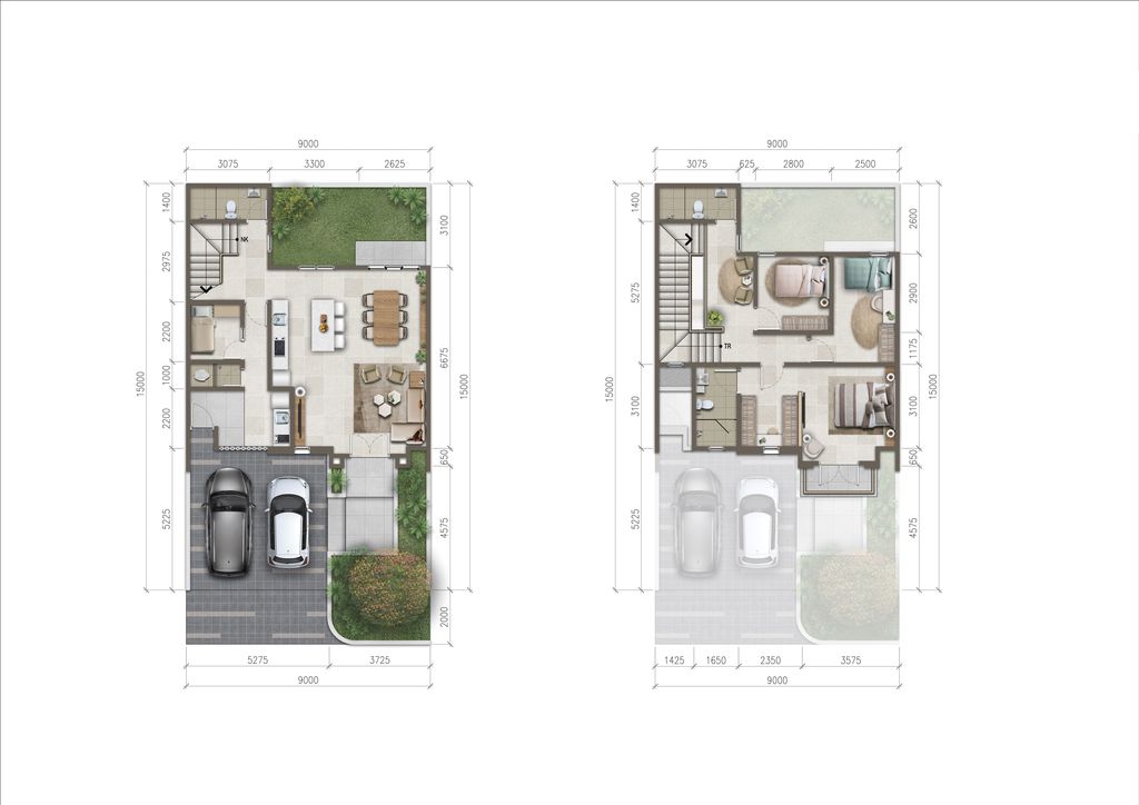 foto denah rumah tipe Jasmia 9 Deluxe perumahan CLUSTER JASMIA RESIDENCE