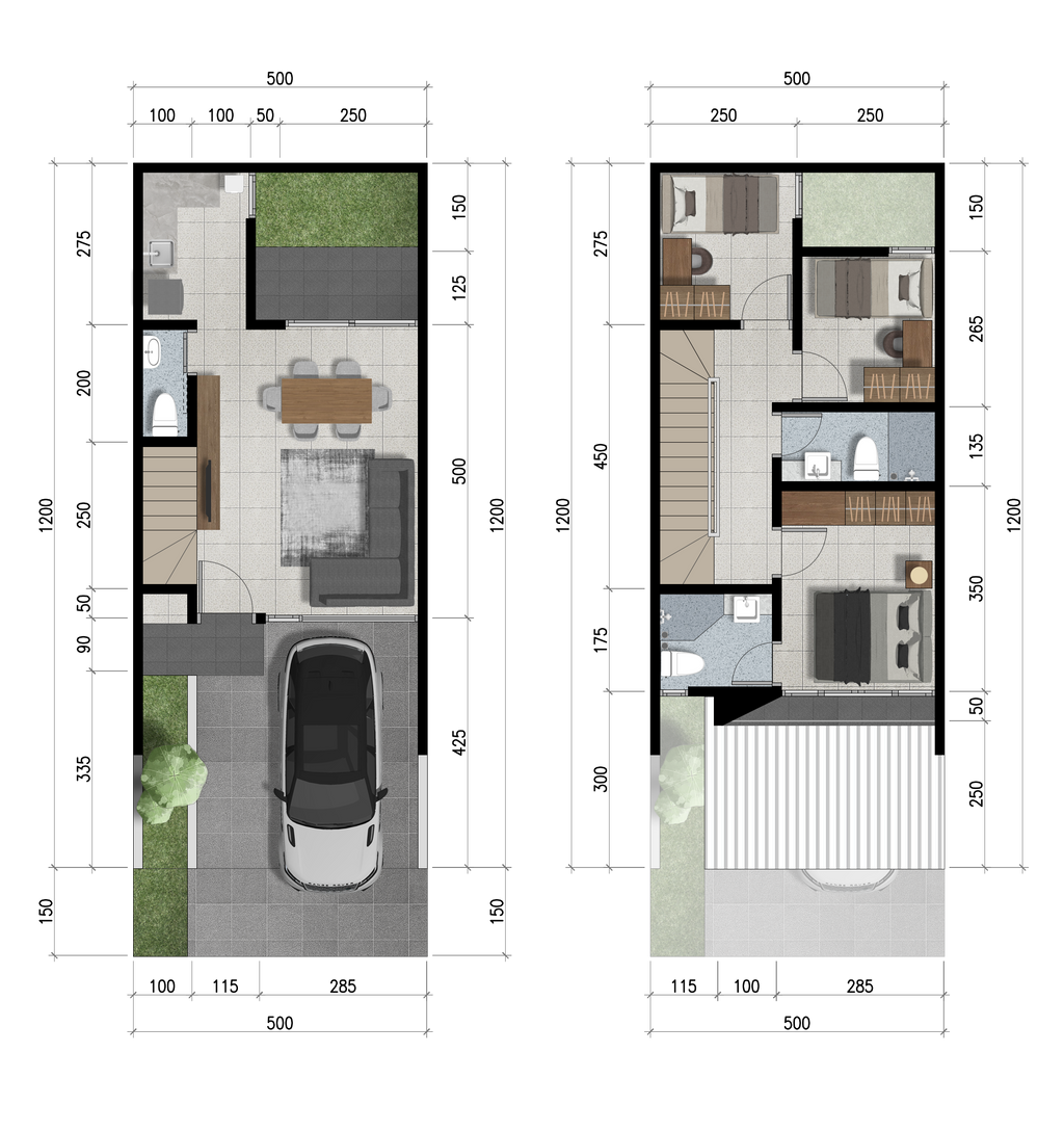 foto denah rumah tipe FREJA + FURNISH perumahan NORTHWEST CENTRAL CITRALAND