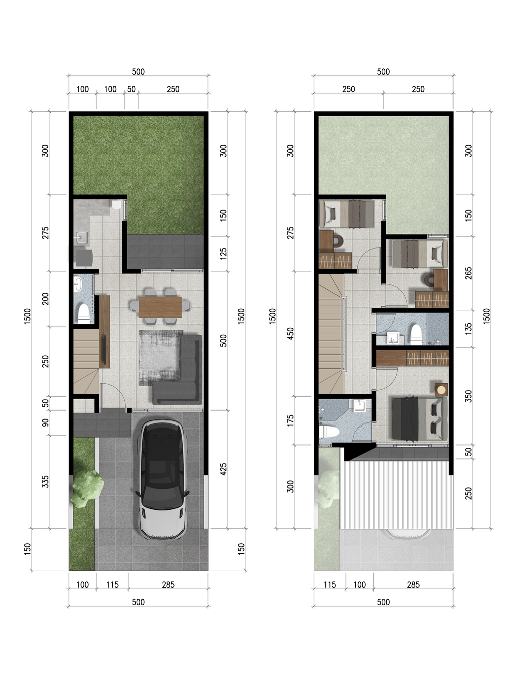 foto denah rumah tipe GAIA + FURNISH perumahan NORTHWEST CENTRAL CITRALAND