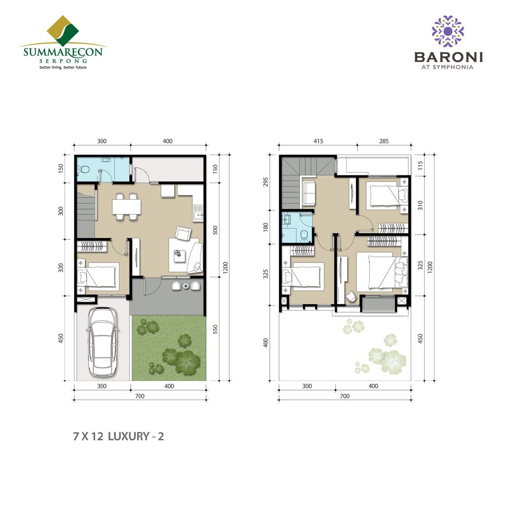 foto denah rumah tipe L7 STD Luxury 2 perumahan CLUSTER BARONI