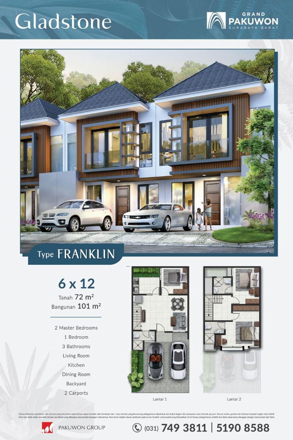 foto tampak rumah tipe FRANKLIN perumahan BRISBANE - GLADSTONE