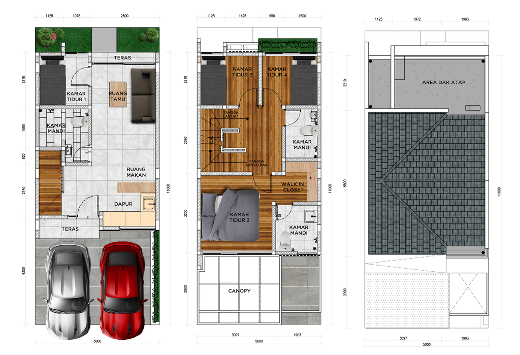 foto denah rumah tipe DUO B CD 32 53 perumahan Talaga Bestari DUO