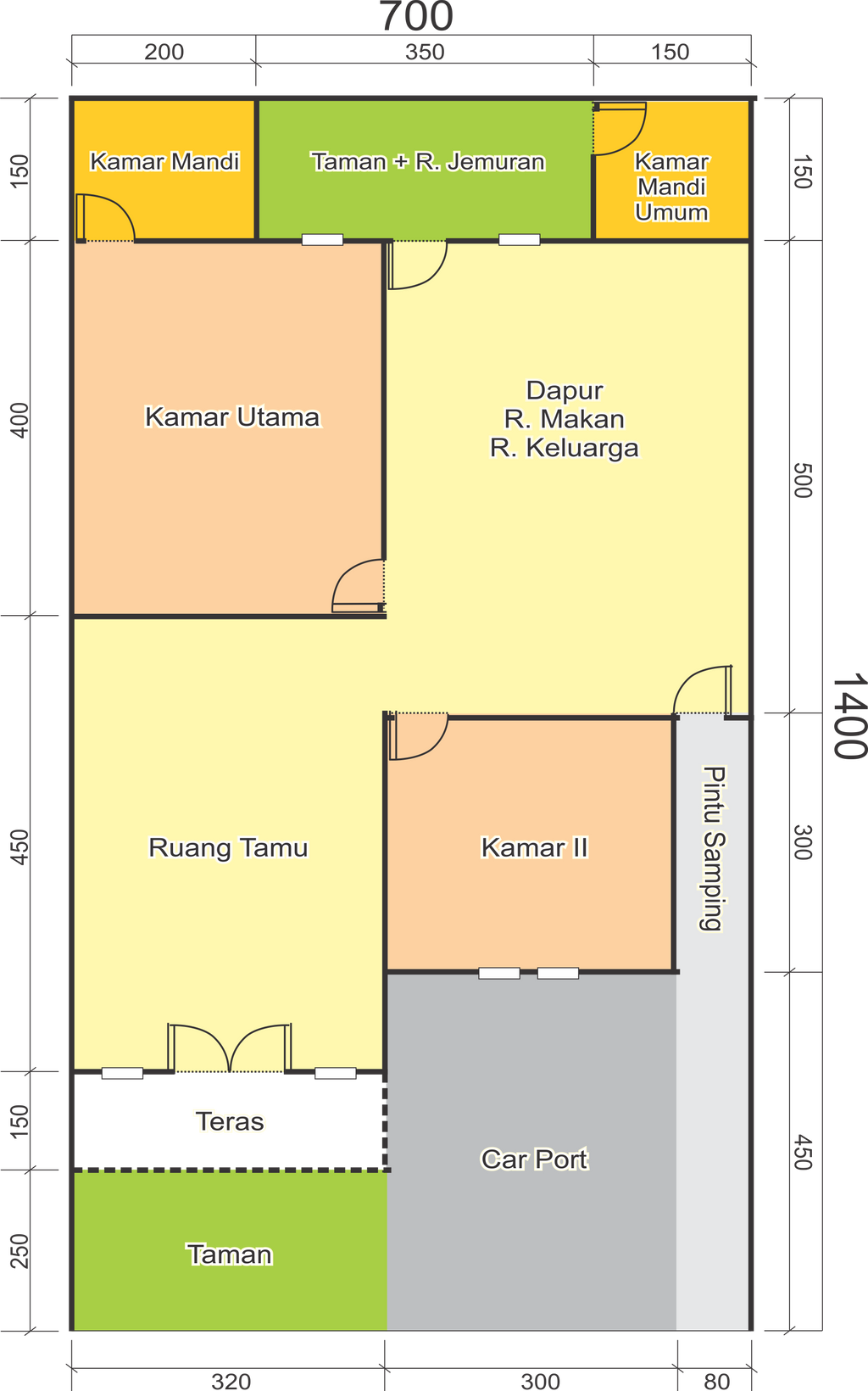foto denah rumah tipe Komersil 60/98 perumahan GREEN FAJAR BARU RESIDENCE