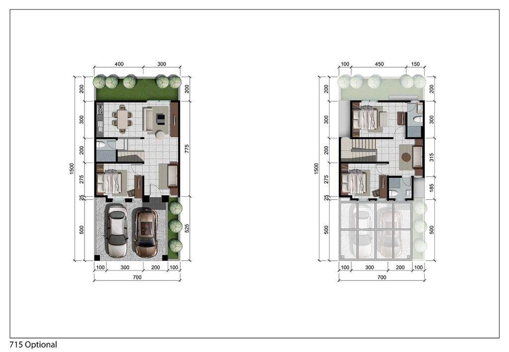 foto denah rumah tipe NEW AZOLLA S - 2023 perumahan OAKWOOD PARK CITRALAND