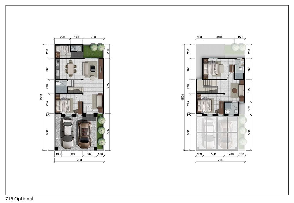 foto denah rumah tipe NEW AZOLLA D - 2023 perumahan OAKWOOD PARK CITRALAND