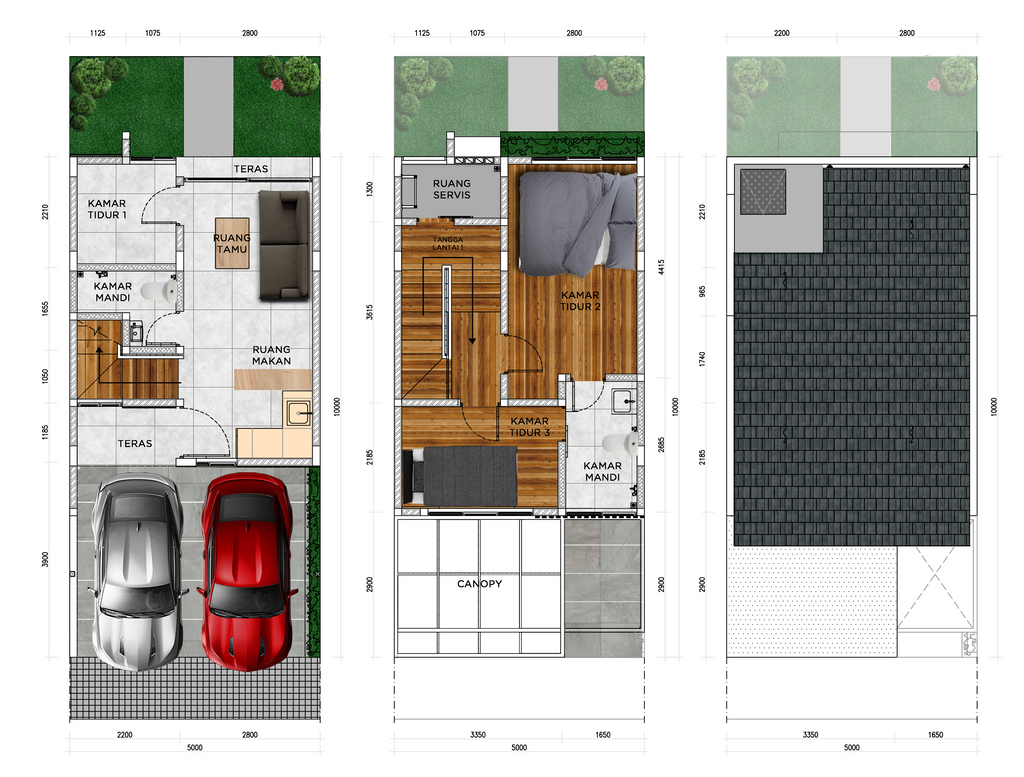 foto denah rumah tipe DUO A CF 38 58 perumahan Talaga Bestari DUO