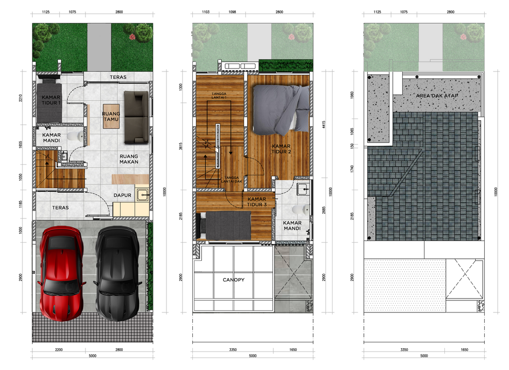 foto denah rumah tipe DUO A Corner CF 1 28 perumahan Talaga Bestari DUO