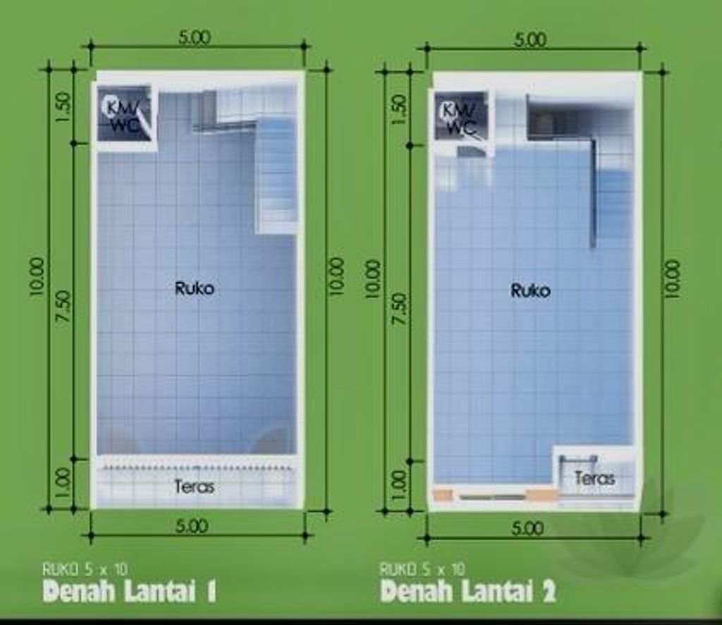 foto denah rumah tipe RUKO 2 LANTAI perumahan ROYAL REGENCY DOROGOWOK