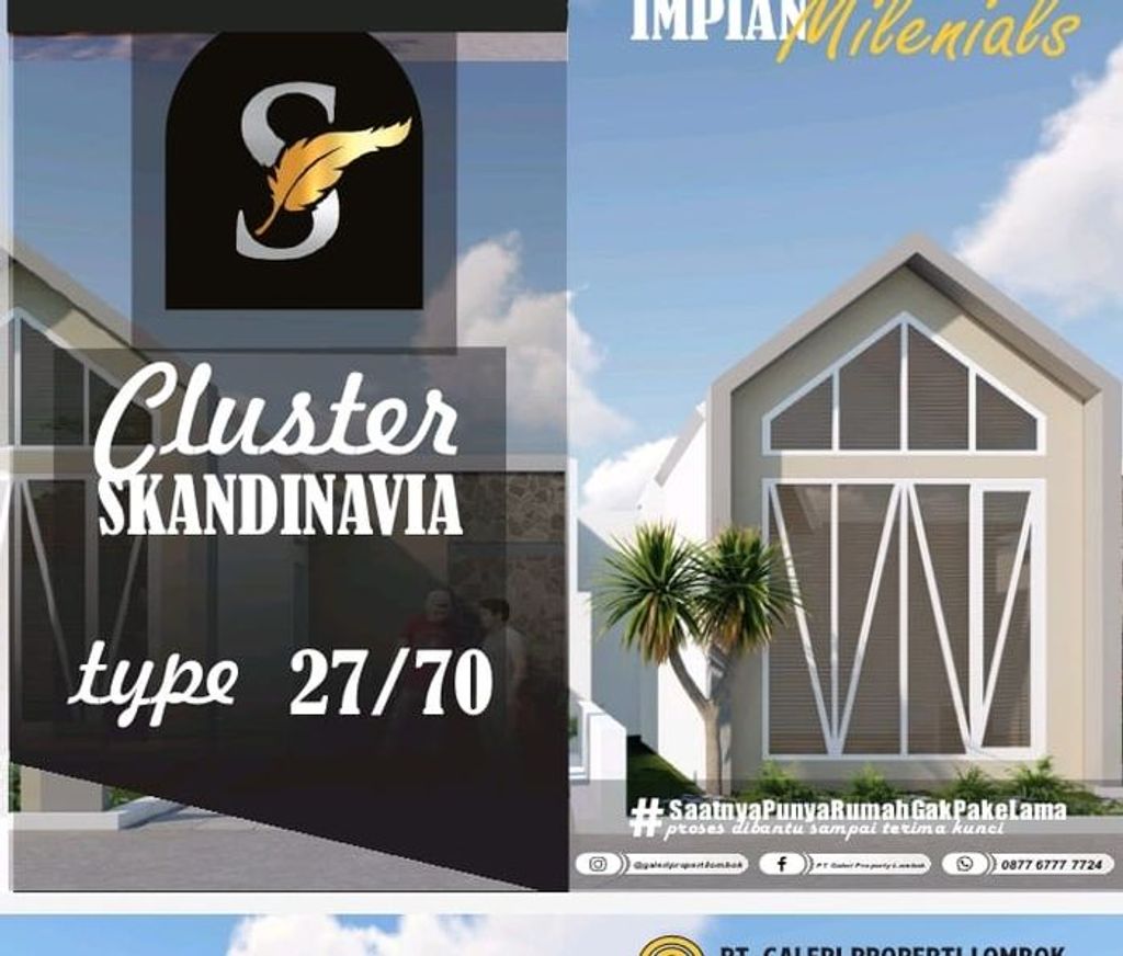 foto tampak rumah tipe SKANDINAVIA (BARU) perumahan ARZETHA PARK