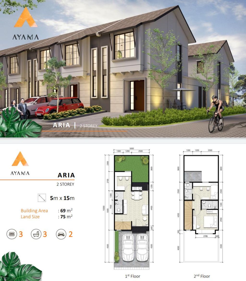 foto denah rumah tipe ARIA perumahan Perumahan Bhumi Amala