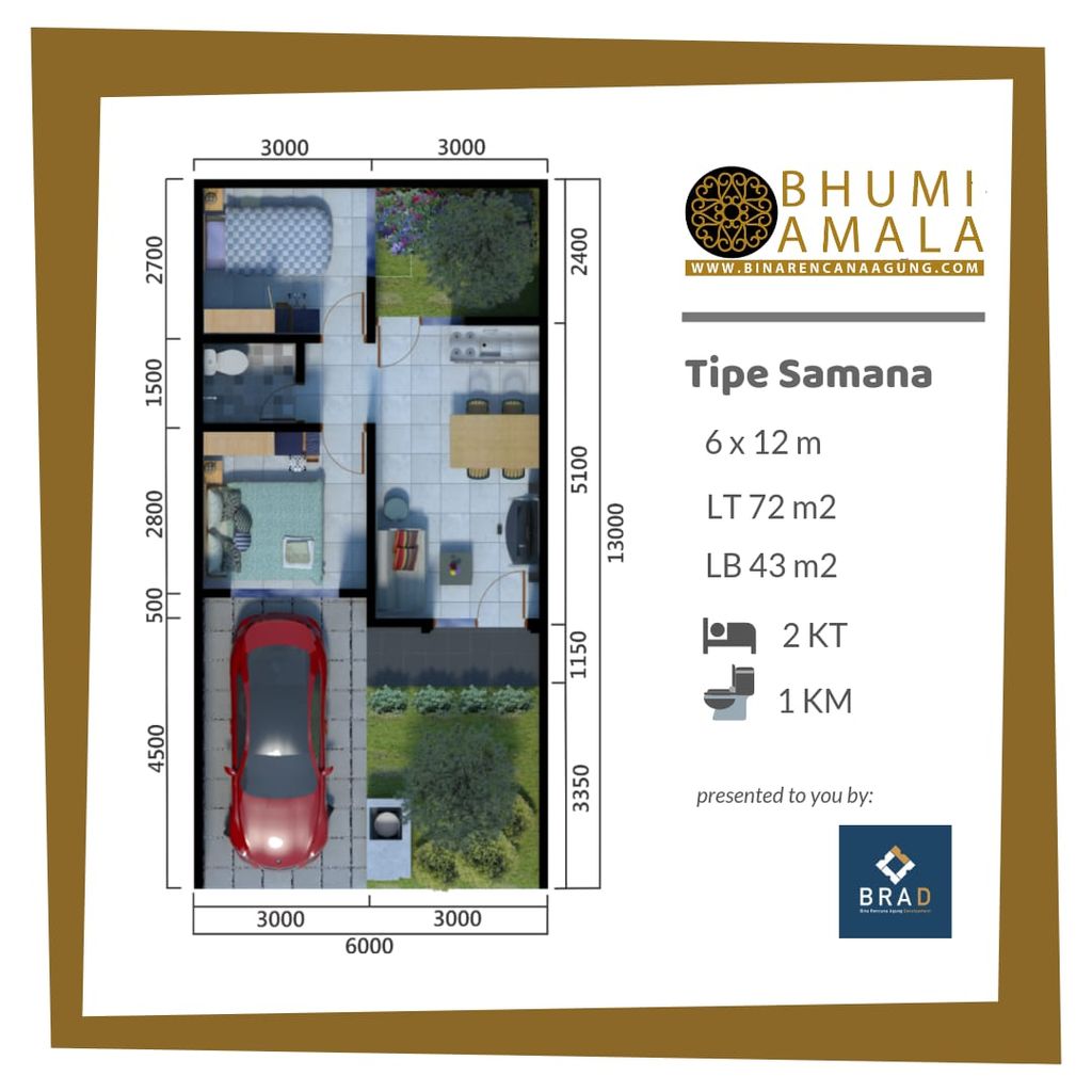 foto denah rumah tipe SAMANA perumahan Perumahan Bhumi Amala