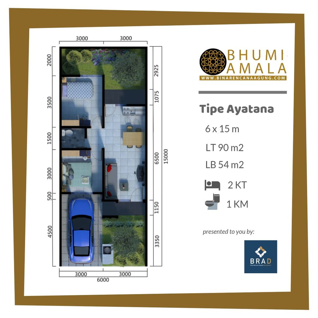 foto denah rumah tipe AYATANA perumahan Perumahan Bhumi Amala
