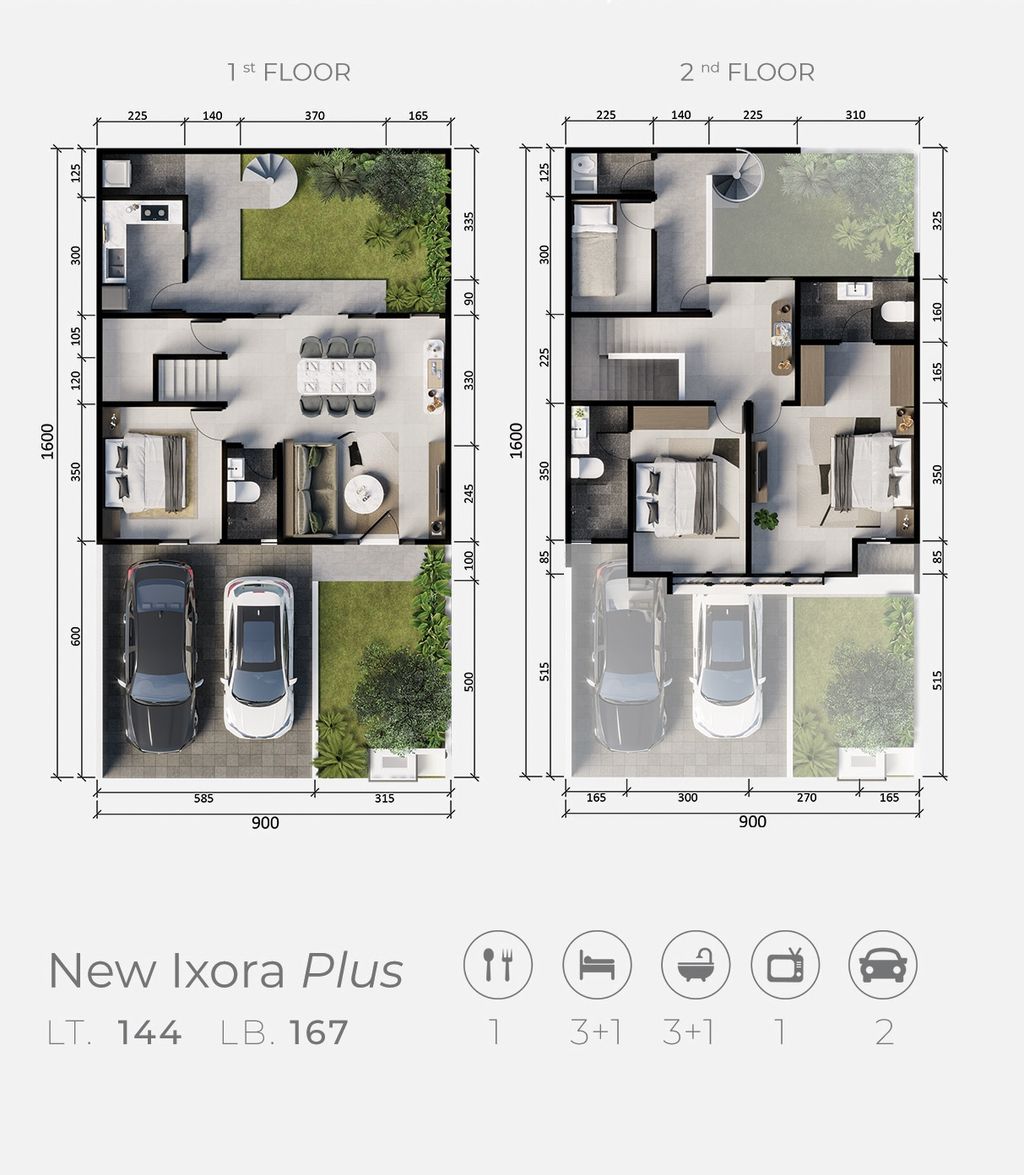 foto denah rumah tipe NEW IXORA PLUS - 2023 perumahan BUONA VISTA CITRALAND