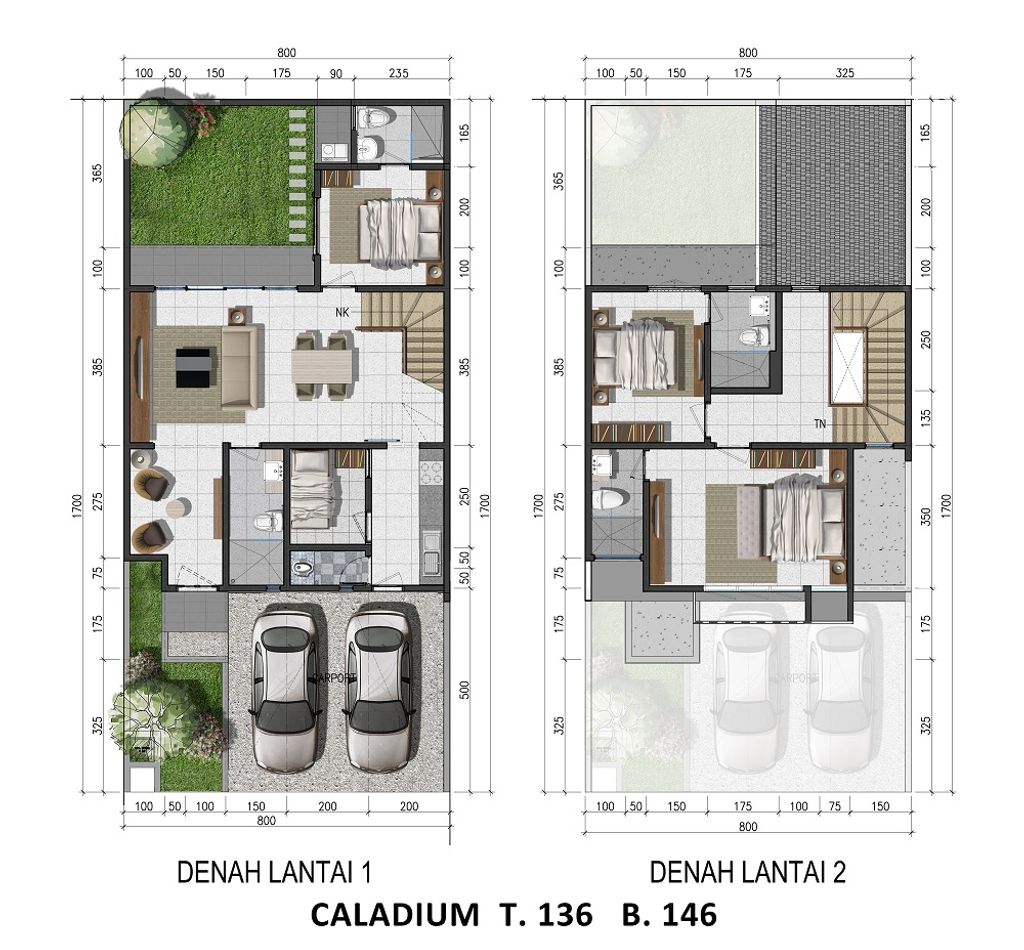 foto denah rumah tipe CALADIUM - 2023 perumahan BUONA VISTA CITRALAND