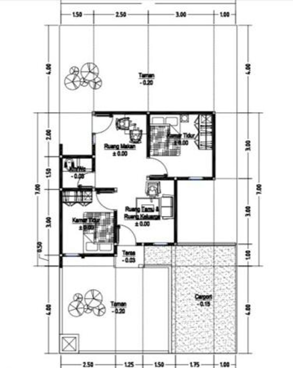 foto denah rumah tipe 36 perumahan PONDOK BULAT RESIDENCE